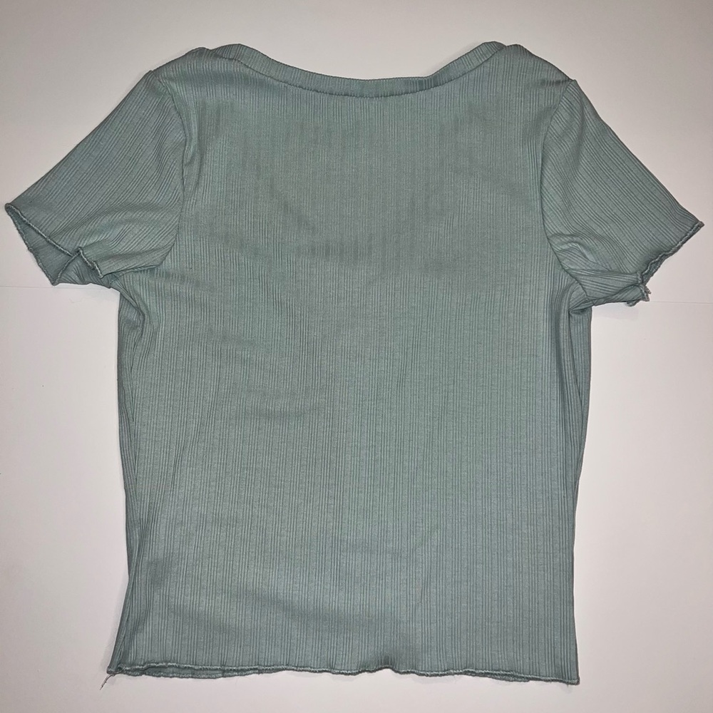 No Boundaries Soft Blue Ribbed Top - Picture 3 of 3